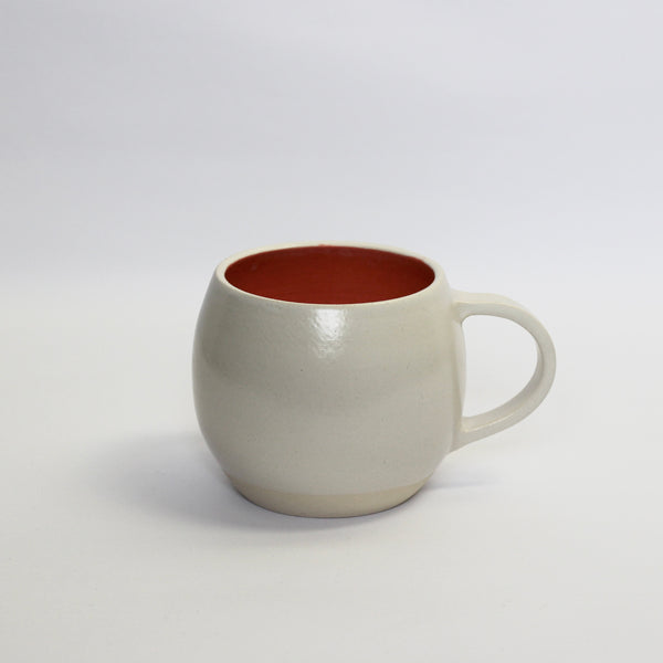 White & Orange Curve Mug