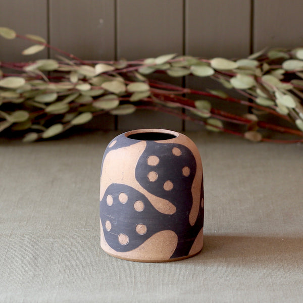 Stoneware Sgraffito Honesty Vase