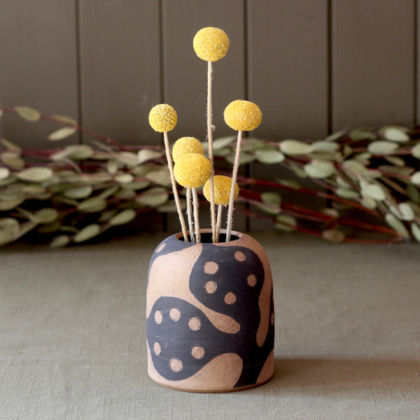 Stoneware Sgraffito Honesty Vase