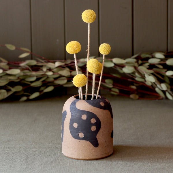 Stoneware Sgraffito Honesty Vase