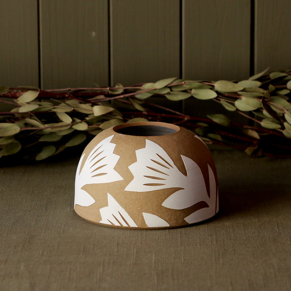 Stoneware Sgraffito Crocus Vase