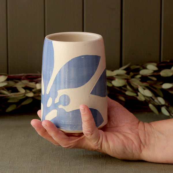 Stoneware Sgraffito Berry Vase