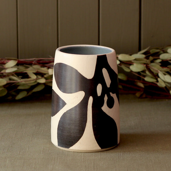 Stoneware Sgraffito Berry Vase