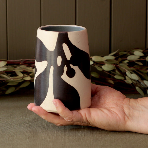 Stoneware Sgraffito Berry Vase